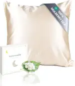 townssilk Beidseitig 100% 19mm Pure Maulbeerseide Kissenbezug für Haar und Haut Gesundheit, 1 Stück 80x80cm Größe Kissenbezug mit verstecktem Reißverschluss 600 Fadenzahl Taupe
