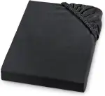 sleepling Biber Spannbetttuch, Feinbiber Spannbettlaken, Made in Germany, 100% Baumwolle, Matratzen bis 23 cm Höhe, Rundum Gummizug, Ökotex, waschbar 60 Grad, 120 x 200, anthrazit