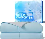 Kühldecke 240×220 cm, Sommerdecke für heiße Schläfer, sicher für Babys, Ganzjahres-Bettwäsche, um bei Nachtschwitzen kühl zu halten, doppelseitig, atmungsaktiv, Leichtgewicht