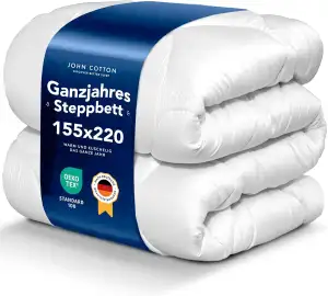 John Cotton New Way Bettdecke 155x220 - Innovativ & Atmungsaktive Steppdecke für