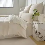 Sommer Bettwäsche 135x200 Beige Uni Gebürstete Mikrofaser Super Weich & Atmungsaktiv Pflegeleicht & Bügelfrei 2 Teilig Bettbezug Set mit Reißverschluss für Einzelbett