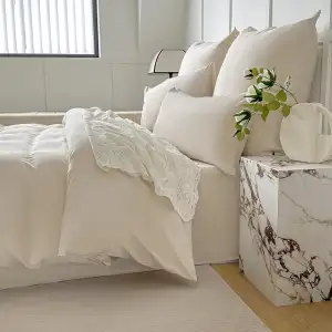 Sommer Bettwäsche 135x200 Beige Uni Gebürstete Mikrofaser Super Weich & Atmungsa