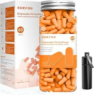 SURFOU Ohrstöpsel zum Schlafen 60 Paare, 38 dB Geräuschreduzierung, Wiederverwen