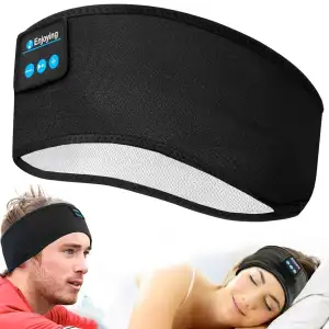 Schlafkopfhörer Bluetooth Sport Stirnband, Kabellos Schweißfest Stirnband Musik 