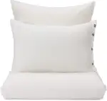 URBANARA Tolosa Halbleinen Kissenbezug 2er Set 40x80 cm I 50% Leinen & 50% Baumwolle Made in Portugal I Atmungsaktiv Weich Kühlend 2-TLG Set Oeko Tex 100 Sommerbettwäsche I Naturweiß