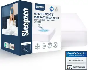 SLEEPZEN - Molton Matratzenauflage 160 x 200 cm Wasserdicht - Atmungsaktiv, Gerä