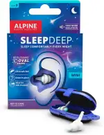 Alpine SleepDeep - Ohrstöpsel zum Schlafen und für Konzentration - 27dB - Neue 3D-Ovalform Ohrenstöpsel und weicher, geräuschdämpfender Kern für maximalen Komfort und Dämpfung - Größe S