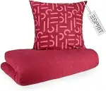Esprit Flanell Bettwäsche 155x220 Baumwolle Rot - Luxus Bettwäsche-Set 2teilig Öko - kuschelig wa...