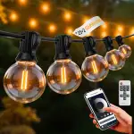 G40 Lichterkette Außen Strom, LED Lichterkette Outdoor Mit Fernbedienung & App-Steuerung Dimmbar, 23,5M 77FT 25+2 Lichterkette Warmweiß Außen Innen, Wasserdicht Glühbirnen für Garten Balkon