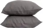 My Linen Home Kissenbezug 65x65 Leinen 2er Set | Hochwertiger Kopfkissenbezug in Dunkelgrau | 100% Stonewashed Leinen Bettwäsche | Made in EU | Antiallergisch & Hautverträglich