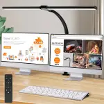LOTTBUTY Doppelkopf Schreibtischlampe LED dimmbar,24W 80CM Homeoffice Tageslichtlampe Schreibtisc...