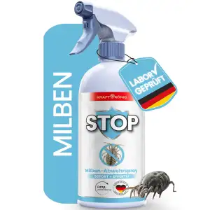 Milbenspray 500 ml – Hochwirksames Abwehrspray gegen Milben – Milbenspray für Matratzen, Polster ...