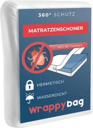 WRAPPYBAG Wasserdichter Matratzenschoner – Anti-Bettwanzen & Hausstaubmilben Mat
