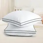 Kopfkissen 80x80 cm 2er Set, orthopädisches Seitenschläferkissen mit Premium Füllung, Atmungsaktives Nackenkissen, Schlaf-,Sitz-,Bett-,Sofa-Kissen für Allergiker weich und stützend waschbar