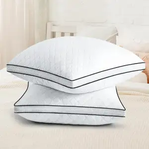 Kopfkissen 80x80 cm 2er Set, orthopädisches Seitenschläferkissen mit Premium Fül