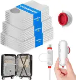 Vacbird Vakuumbeutel für Kleidung mit Kompakter USB-Pumpe, 18 reisetaugliche Kleidersäcke (stärkere Vakuumversiegelung | USB-A/C | leicht), ideal für Reisen, Aufbewahrung und Umzüge