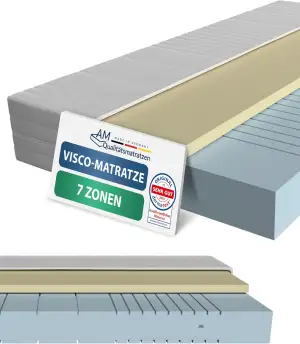 AM Qualitätsmatratzen 7 Zonen Viscoschaum Matratze 90x200 H3 - Made in Germany -