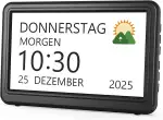 Roxicosly Digitaler Kalender, Elektronischer Tag Datum Wecker, Digital Uhr mit 20 Benutzerdefinierte Erinnerungen, 20 Wecker, 12 Themen, 10 Stufen Dimmer, 7 Zoll, Demenz Uhr für Senioren