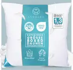 Kissen 80x80 daunen mit 3-Kammer-Füllung, 70% Daunen-30% Federn Ultra-Komfort, ganzjährig verwendbar, 100% Baumwollbezug daunenkissen 80x80 Entspannung pur- Öko-Tex Zertifiziert 1600g