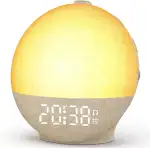 Te-Rich Tageslichtwecker Sonnenaufgang Wecker mit 7 sanfter Alarmtönen, 30 Naturgeräuschen, Geschenk für Jugendliche, Kinder und Erwachsene, Lichtwecker mit 12 Farbwechsel, stufenlos dimmbare Anzeige