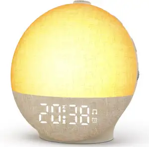 Te-Rich Tageslichtwecker Sonnenaufgang Wecker mit 7 sanfter Alarmtönen, 30 Natur