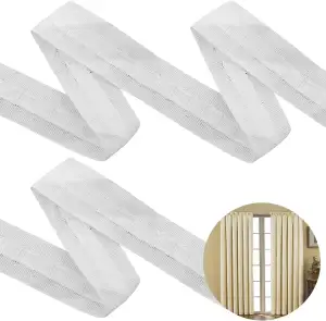 30M x 2.5CM Gardinenband,Kräuselband Gardinen,Bügelband für Vorhänge Polyester F