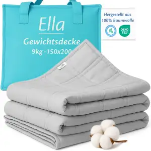 Ella Gewichtsdecke 150x200 9kg - Anti Stress Therapiedecke - Schwere Decke aus 1