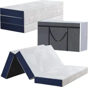 Hiimgo Faltmatratze 75 x 195 x 15 cm, 4-teilig Klappbar - Faltbare Klappmatratze