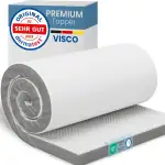 ELONEO Viscoelastischer Matratzen Topper 180x200cm, Matratzentopper mit Memory Foam Effekt, 5 cm Höhe, Matratzenauflage für Bett und Boxspringbett inkl. atmungsaktivem Mesh-Bezug und Eckschlaufen