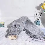 BOLEi Extra Lang Wärmflasche mit Bezug Flauschig,Auslaufsicher & Geruchlos,73cm Nackenwärmflasche Kann Zugebunden Werden,Geschenke für Männer Frauen(Lang-Grau)
