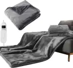 Steinborg® Heizdecke 180x130 cm mit Abschaltautomatik – Elektrische Kuscheldecke für Bett & Sofa, Wärmedecke mit 9 Heizstufen, maschinenwaschbar, weiche Wärmezudecke
