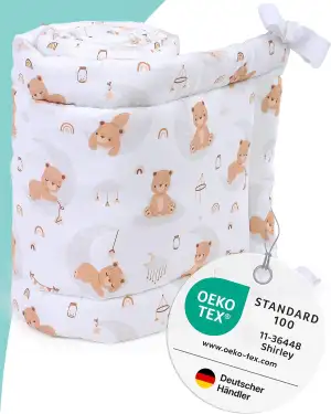 Bettschutz für 70x140 und 60x120 | Oeko-Tex 100 | Weicher Schutz für Gitterbett 