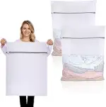 2 Stück Wäschenetz Groß, 60 x 80 cm Wäschenetz für Waschmaschine Wäschesack Groß Wiederverwendbar...