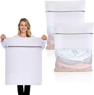 2 Stück Wäschenetz Groß, 60 x 80 cm Wäschenetz für Waschmaschine Wäschesack Groß