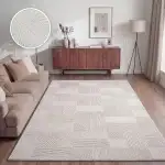 TT Home Wohnzimmer Teppich Esszimmer Kurzflor Boho Design Skandinavisch Abstrakt Unifarben Hoch-Tief-Effekt Moderner Style, Größe:80x150 cm