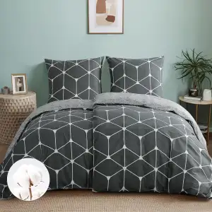 RUIKASI Bettwäsche 135x200 Baumwolle 4teilig Anthrazit - Baumwollbettwäsche 135 