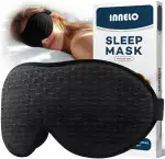 INNELO 3D Schlafmaske für Herren Frauen, 2025 Seiten Verbesserte Augenmaske für Seitenschläfer, 100％ Lichtblockierende Ergonomische Schlafbrille,mit Bequeme Drucklos-Augenhöhlen für Reisen, Schwarz