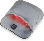 Elektrisch beheizter Fußwärmer mit Heiz-und Vibrationsmassage-Funktion,Elektrische Fußheizung,ultraweiches Flanell-Fleece,große,langlebige Anti-Rutsch-Sohle,für Männer und Frauen, lindert Schmerzen