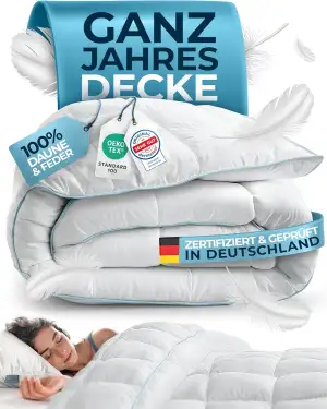Glückstoff® Feder- und Daunendecke 135x200cm [Zertifiziert in Deutschland] - Bet