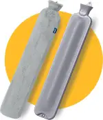 XXL Wärmflasche Lang & Groß 3,5 Liter mit Bezug - Nahtlose Ausführung - Flauschig Wärmflaschenbezug - Lange Wärmeflasche XL für Babys, Kinder und Erwachsene - Geschenk für Frauen Freundin (Grau)