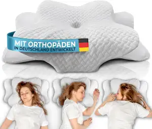 Glückstoff® Orthopädisches Kissen (Zertifiziert für alle Schlaftypen) Kopfkissen