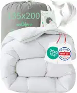 Welldora Komfort Bettdecke 135x200 Winter | 100% Extraweiche Federn & Daunen | Fachärztlich geprüft, Oeko-Tex, Allergiker | Zertifiziert für Tierwohl | Dicke extrawarme Winterdecke Daunendecke