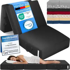 ELONEO Klappmatratze, Gästematratze, 3-teilige Faltmatratze, Schaumstoff extra d
