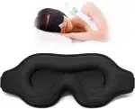 3D-Schlafmaske mit Ohrstöpseln - Lichtdichte & Bequeme Augenmaske für Herren & Damen, Ideal für Flugzeug, Reise & Seitenschläfer, Schwarz