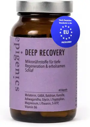 Epigenics Deep Recovery Kapseln Schlaf Gut mit Melatonin, GABA, L-Tryptophan, As