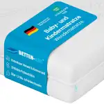 Betten-ABC - Junior Duo - Wendematratze für Babys & Kleinkinder - 70x140 cm - mit Rundum-Trittkante & 2 Seiten - Oeko-TEX-Zertifiziert - Abnehmbarer & waschbarer Aloe Vera-Bezug - Lieferung per Paket