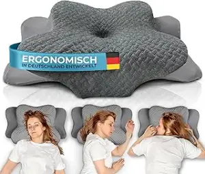 Glückstoff® Ergonomisches Kissen (für alle Schlaftypen) Kopfkissen aus Memory Fo