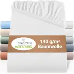BaSaTex Doppelpack Bio Jersey Kinder Spannbettlaken 100% GOTS Zertifizierte Baumwolle - Spannbett...