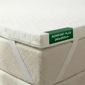 WENDRE Kaltschaum Matratzentopper 140x200 – 7cm Fester Topper H3 – Komfort Plus 