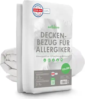Welldora ǀ Milbenbezug Bettdecke 135x200 ǀ Allergiker Deckenbezug fachärztlich g